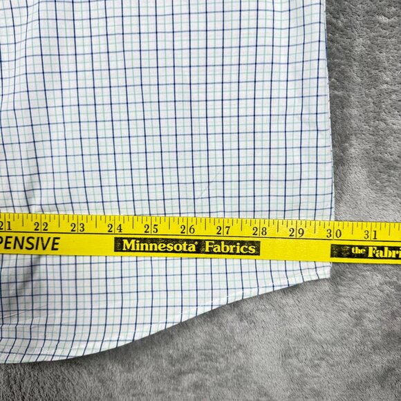 IZOD 4XLT Plaid Button Down Shirt Men’s Blue Green Cotton Long Sleeve - Picture 7 of 10